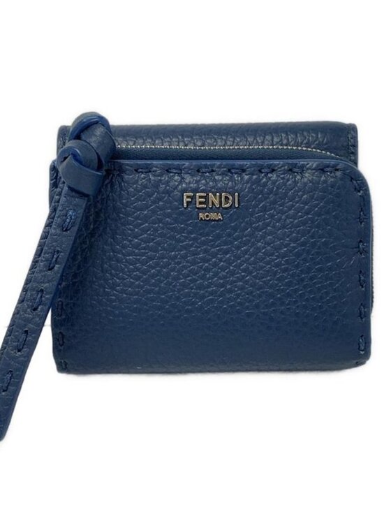 Fendi Handbags - Fendi Trifold Wallet Selleriapeekaboo Navy L-shaped Zipper Leather